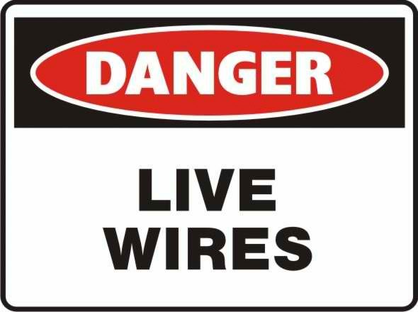 Danger Live Wires Sign